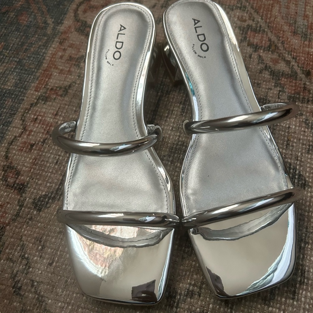 Aldo Metallic‎ Silver Women's Sandals